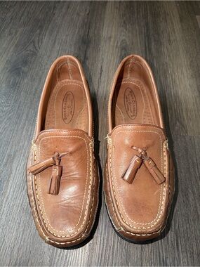 Men's Tan Leather Tassel Loafers